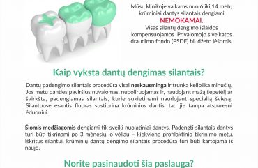 Vaikų dantų silantavimas PSDF lėšomis